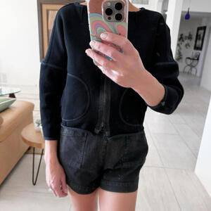 Madewell Scuba Black Cropped Jacket - Size XS